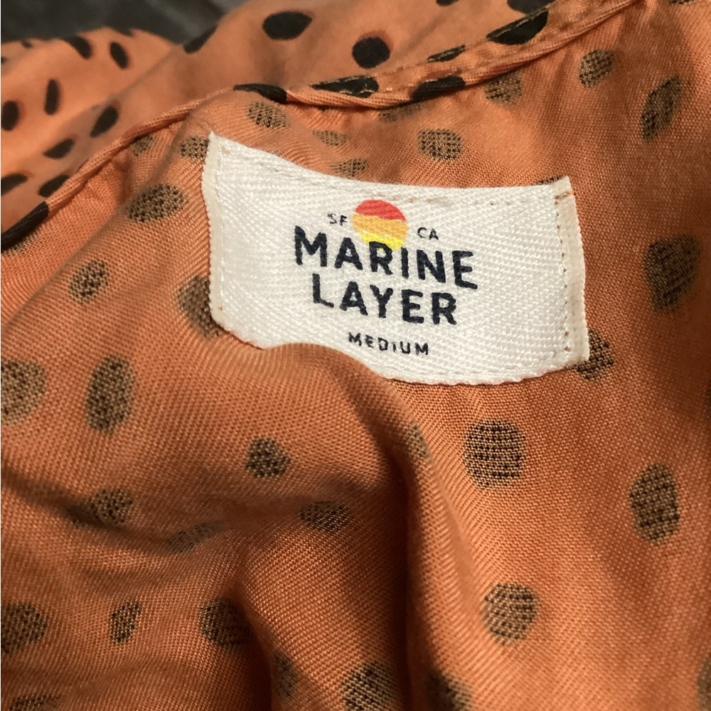 Marine Layer Mini Dress with Black Dot Print - Picture 6 of 7